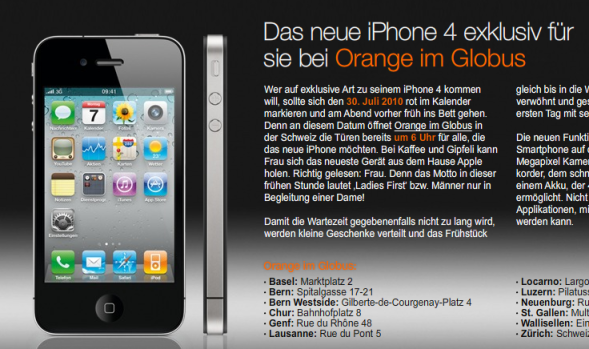 iPhone bei Orange