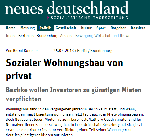 Sozialer Wohnungsbau von privat